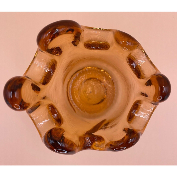 Rare Fire & Light Copper Splash Votive Candle Holder - Recycled Glass-Signed - Picture 5 of 11